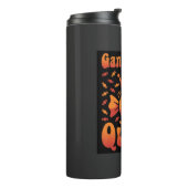 Halloween Candy Corn Königin Retro Vektor Design Thermosbecher (Nach links gedreht)