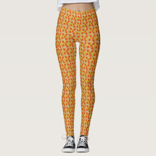 Halloween Candy Corn Muster auf beliebigem Hinterg Leggings