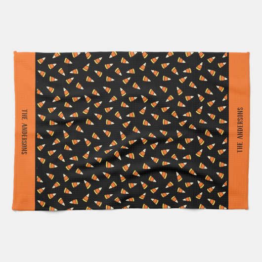 Halloween Candy Corn Muster Personalisiert Geschirrtuch (Horizontal)