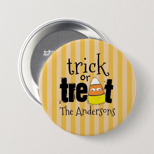 Halloween Candy Corn Niedlich Whimsical Funny Button (Vorne & Hinten)