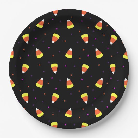 Halloween Candy Corn Pattern Pappteller (Vorderseite)