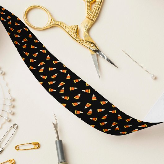 Halloween Candy Corn Pattern Satinband