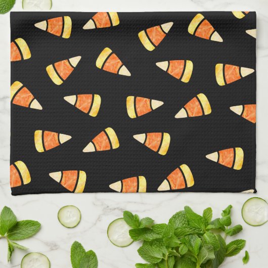 Halloween Candy Corn Print Geschirrtuch (Gefaltet)