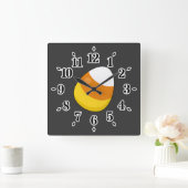 Halloween Candy Corn Quadratische Wanduhr (Zuhause)