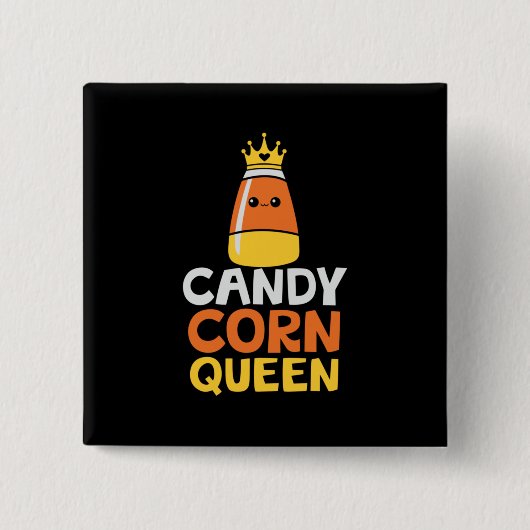 Halloween Candy Corn Queen Crown Niedliche Geburts Button (Vorderseite)