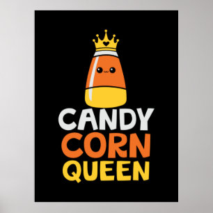 Halloween Candy Corn Queen Crown Niedliche Geburts Poster