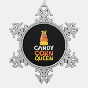 Halloween Candy Corn Queen Crown Niedliche Geburts Schneeflocken Zinn-Ornament