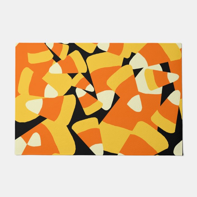 Halloween Candy Corn Seamless Pattern Fußmatte (Vorderseite)