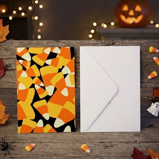Halloween Candy Corn Seamless Pattern Karte