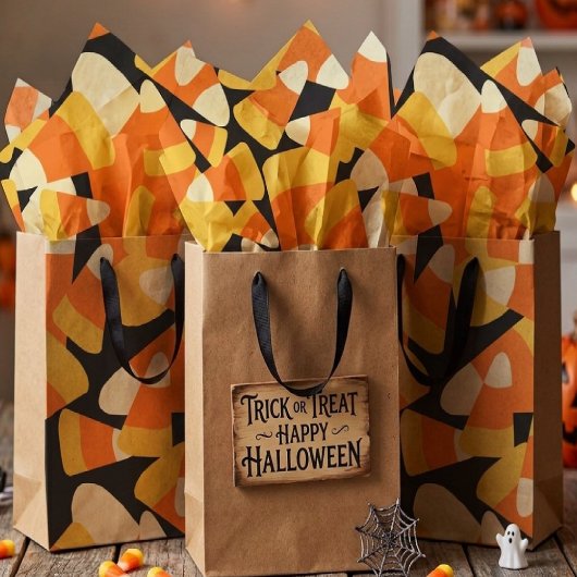 Halloween Candy Corn Seamless Pattern Seidenpapier