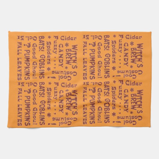 Halloween Candy Costume Oct 31 Orange und Black Geschirrtuch (Horizontal)