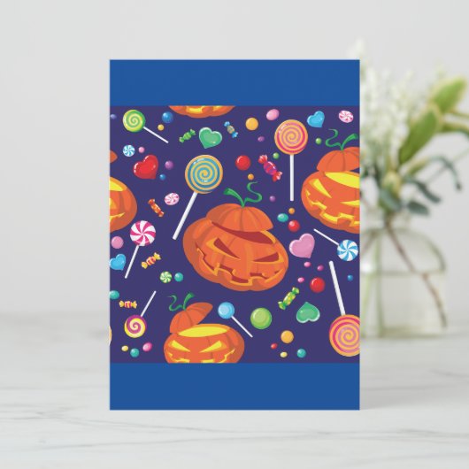 Halloween Candy Einladungen (Stehend Vorderseite)