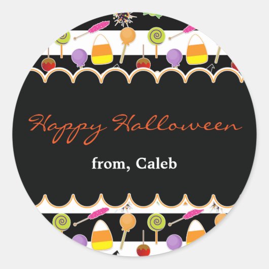 Halloween Candy Gastgeschenk Custom Stickers (Vorderseite)