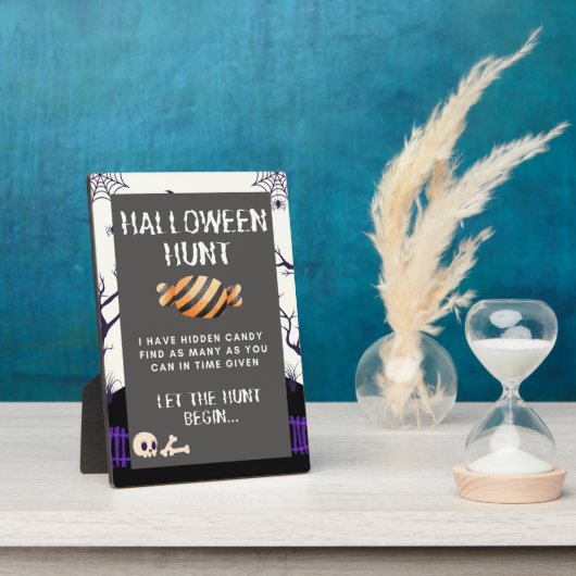 Halloween Candy Hunt Sign Fotoplatte (Seite)