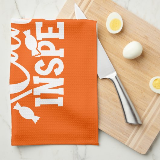 Halloween Candy Inspector Geschirrtuch (Viertel Falte)