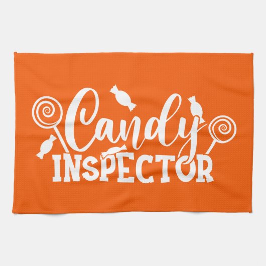Halloween Candy Inspector Geschirrtuch (Horizontal)