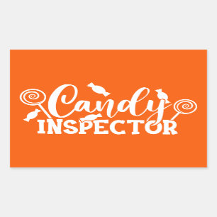Halloween Candy Inspector Rechteckiger Aufkleber