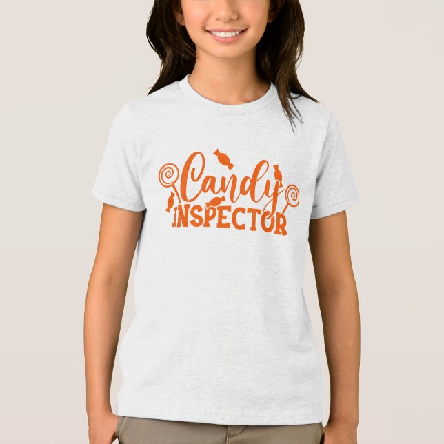 Halloween Candy Inspector Tri-Blend Shirt (Vorderseite)