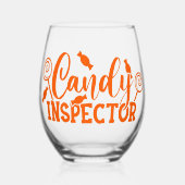 Halloween Candy Inspector Weinglas Ohne Stiel (Vorderseite)