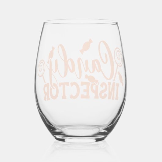 Halloween Candy Inspector Weinglas Ohne Stiel (Rückseite)