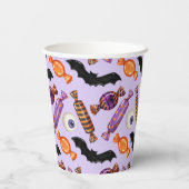 Halloween Candy Leckereien Lila Pappbecher (Rückseite)
