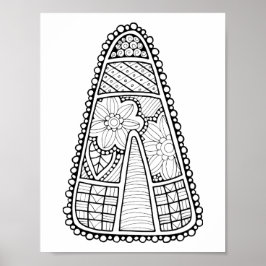 Halloween Candy Mais Coloring Page Art Poster