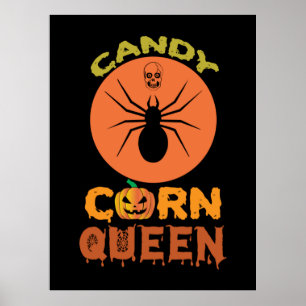 Halloween Candy Mais Queen Birthday Poster