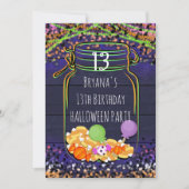 Halloween Candy Mason Jar Party Einladungen (Vorderseite)