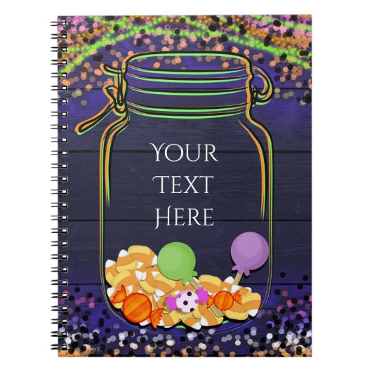 Halloween Candy Mason Jar Party Glows Custom Notizblock (Vorderseite)