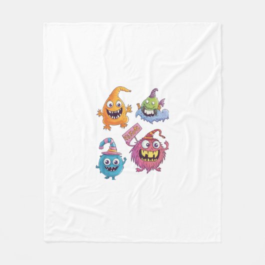 Halloween Candy Monster Parade Fleecedecke (Vorderseite)