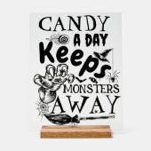 Halloween Candy Monsters Sprichwort Typografy Part Acrylschild (Vorderseite)