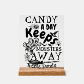 Halloween Candy Monsters Sprichwort Typografy Part Acrylschild (Vorderseite)