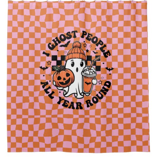 Halloween Candy Niedlich Ghost Funny Duschvorhang (Vorderseite)