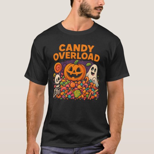 Halloween Candy Overload Niedlich Spooky Unisex Cl T-Shirt (Vorderseite)