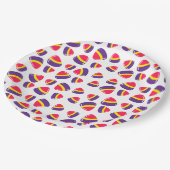 Halloween Candy Pattern Pappteller (Schrägansicht)