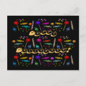 Halloween Candy Pattern Postkarte (Vorderseite)