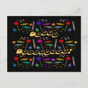 Halloween Candy Pattern Postkarte