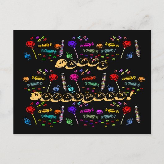 Halloween Candy Pattern Postkarte (Vorderseite)