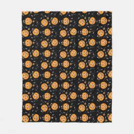 Halloween Candy Pumpkin Bucket Pattern Fleecedecke