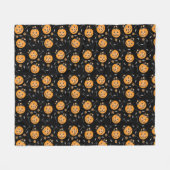 Halloween Candy Pumpkin Bucket Pattern Fleecedecke (Vorderseite (Horizontal))