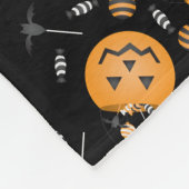 Halloween Candy Pumpkin Bucket Pattern Fleecedecke (Ecke)