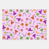 Halloween Candy Pumpkin & Hexenhut 2 Geschenkpapier Set (Vorderseite 3)