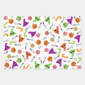 Halloween Candy Pumpkin & Hexenhut 2 Geschenkpapier Set (Vorderseite)
