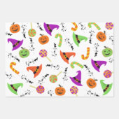 Halloween Candy Pumpkin & Hexenhut Geschenkpapier Set (Vorderseite)