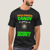 Halloween Candy Security mit Abzeichen T-Shirt (Vorderseite)