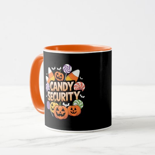 Halloween Candy Security Tasse (Vorderseite Links)