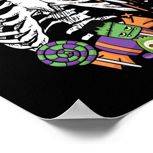 Halloween Candy Skeleton Rib Cage X-Ray Poster (Ecke)