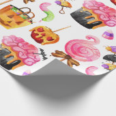 Halloween Candy Süßigkeiten Spooky Wrapping Paper Geschenkpapier (Ecke)