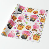 Halloween Candy Süßigkeiten Spooky Wrapping Paper Geschenkpapier (Ungerollt)