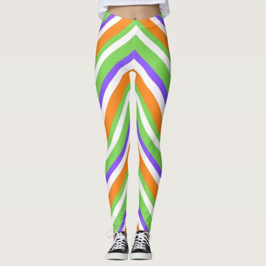 Halloween Candy Swirl Weiße Leggings (Vorderseite)